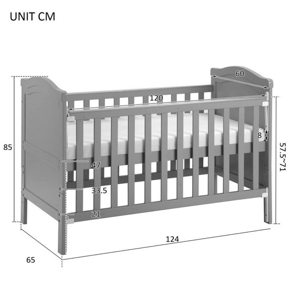 Harriet Bee Prather Cot Bed with Mattress Wayfair.co.uk